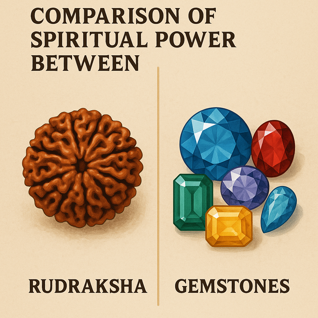Comparison of Spiritual Power Between Rudraksha and Gemstones