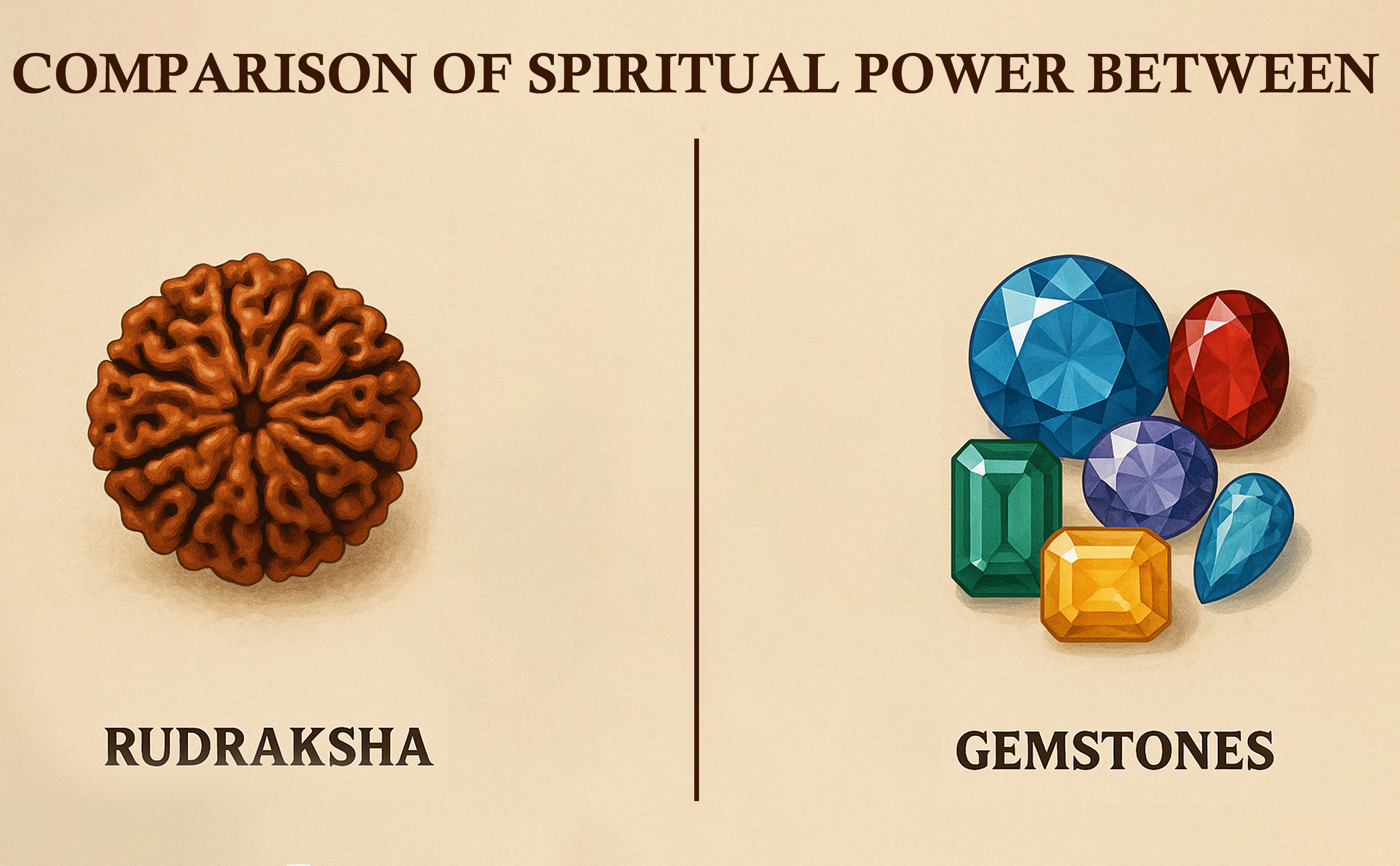 Comparison of Spiritual Power Between Rudraksha and Gemstones
